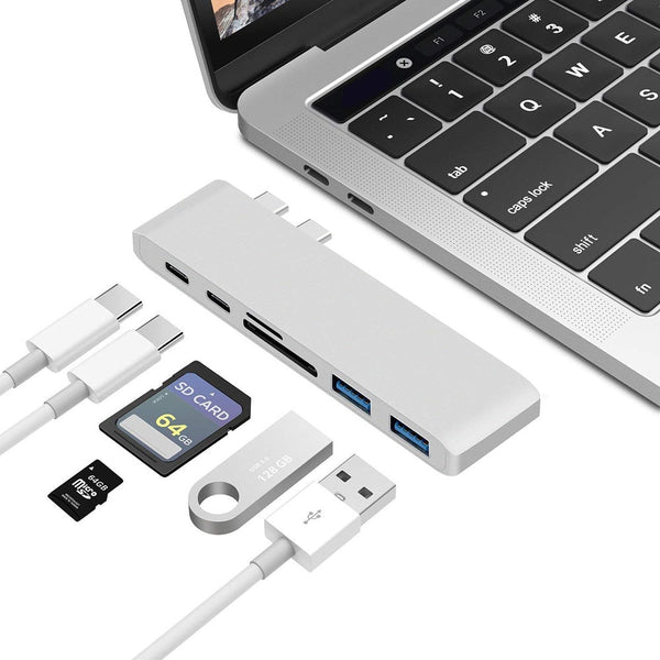 6 In 1 Aluminum USB C Hub Adapter Dongle