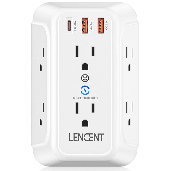 Wall Socket Extender with 6 AC Outlets