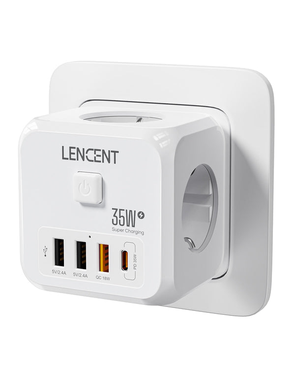 EU Plug Wall Socket with Type C PD 35W Fast Charger Adapter