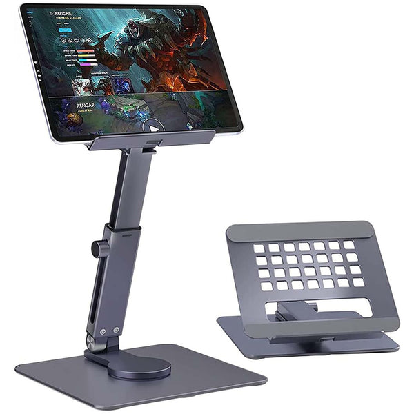 Aluminum Tablet Stand, Desk Riser, 360° Rotation, Multi-Angle