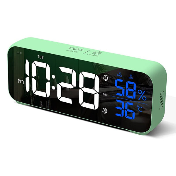 Music LED Digital Alarm Desk Clock, Temperature Humidity Display